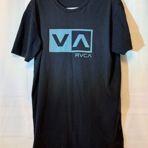 RVCA Navy and Black Short Sleeve Tee